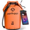 Earth Pak Borsa Impermeabile - Sacca Impermeabile Ideale per Canottaggio, Kayak, Pesca, Rafting, Campeggio, e Nuoto (Orange, 20L)