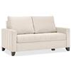 EVERGREENWEB MATERASSI & BEDS EVERGREENWEB Divano letto 2 Posti Trasformabile in Letto Matrimoniale 140x190 cm, Schienale Ribaltabile con Coppia Cuscini Estraibili, Morbido Tessuto Imbottito Beige, Braccioli Slim, Piedi in Legno
