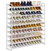 NEYCIL Grande scarpiera a 10 ripiani, in metallo resistente, impilabile, scarpiera verticale per armadio, porta d'ingresso, fino a 62 paia, 113,8 x 29 x 180,8 cm (larghezza x profondità x altezza