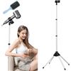 TAZZOR Supporto per asciugacapelli da terra, da 75 a 150 cm, regolabile in altezza, regolabile a 180°, con pettine per capelli, per bagno, camera da letto, balcone, soggiorno
