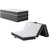 Twirest Materasso pieghevole 4 pezzi, 120 x 195 x 10 cm, materasso per ospiti con rivestimento lavabile, cubo intervertebrale pieghevole, traspirante, materasso pieghevole per adulti, letto degli