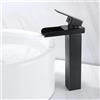 VOLTIX Miscelatore Lavabo Bagno Monocomando, Rubinetto Lavandino Bagno con Acqua Calda e Fredda Regolabile, Rubinetto Lavabo Cromato, Design Moderno e Facile da Installare (Alto)
