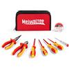 Meiwaltee 8 Pezzi VDE Isolati Set di Cacciaviti, Set di Strumenti Professionale per Elettricisti Isolato 1000V Con Estremità Phillips e Piatte Magnetiche, Pinze Isolate e Tronchesi Diagonali.