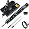 Sockywin Saldatore Senza Fili Kit - 1100mAh Ricaricabile USB con Porta Type-C, Temperatura Regolabile Digitale LCD Termostatica per Riparazioni Elettrodomestici, DIY - Nero