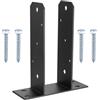 Hmkesoteric Supporto per U, Fissaggio Pali Legno, Staffa U Porta Palo da Avvitare, Staffa Palo Legno, Piastra Base Quadrata, Recinzione Angolare U, 70x70mm