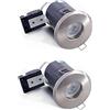 Sweier 2XSweier Plafoniere da incasso a LED 90 min. ignifughe, faretto impermeabile IP65, nichel satinato alluminio pressofuso （la lampadina non è inclusa）. Faretto da incasso, 230V GU10 Downlight