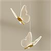 LIGKIN Lampada a Sospensione a LED 12W Farfalla Creativa Lampadario da Soffitto Scandinavo Luce da Soffitto LED Acrilico Plafoniera 3000K-6500K Dimmerabile per Camera da Letto Soggiorno
