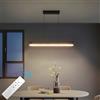 Klighten Led Lampada a Sospensione Da Tavolo Da Pranzo, Dimmerabile 3000K-6000K Luce a sospensione Con Telecomando, 150cm Moderna Lineare Regolabile, per Cucina Soggiorno, Nero,60Cm/20W