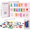 Frasheng Light Box Rosa con 192 Lettere ed Emoji,LED A4 Scatola Luminosa,Lavagna Luminosa con Lettere Luminose,Scritte Luminose Decorazioni,per Natale,Decorazioni Casa,Matrimonio,Compleanno,Negozio