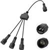 A.bigwhale Connettore Luci Natale 2 Pin Splitter, 1 a 3 Connettore IP65 Impermeabile Connettori Cavo di Prolunga per Stringa Catena Luminosa Interno Esterno
