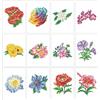 Qihensail 12 Pezzi Fiore Mini Diamond Painting Immagini, Fiore Piccolo Diamant Painting per Adulti, Pittura con Diamanti per Adulti per Decorazione da Parete Domestica, Regalo per Donne. (Fiore-1)