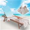 Surwin Telo Mare per Lettino, Stella Marina Microfibra Fodera per Sedia da Spiaggia con Tasche Laterali, Copri Lettino Mare per Asciugamano Piscina | 75x210cm, Bianco