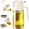 Rusudiy Oliera 2-in-1 Spruzzatore Olio e Dosatore Olio - Spruzzino Olio per Friggitrice Aria, Cucina, Insalata, Barbecue, Friggitrice ad Aria, Accessori Cucina, Anti-Goccia, 550 ml (Bianco Latte)