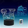 Sosowlight 2 in 1, lampada Anime LED 3D illusion, telecomando RGB a 16 colori,luce notturna per camera da letto per bambini