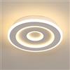 Mckalen LED Lampada da Soffitto Rotonda, 28W 3150LM Moderna Plafoniera LED in Acrilico, 28CM Bianco Lampadario LED Soffitto per Camera da letto Soggiorno Cucina Bagno, Bianco Caldo 3000K