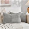 FDTERN Set di 2 Boho Federe de Cuscini per Divano 30x40cm in Velluto a Coste Moderno Morbido Motivo a Croce Decorativa Copricuscini per Divano Camera da Letto,Grigio Chiaro