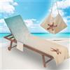Surwin Telo Mare per Lettino, Stella Marina Microfibra Fodera per Sedia da Spiaggia con Tasche Laterali, Copri Lettino Mare per Asciugamano Piscina | 75x210cm, Beige