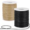 PH PandaHall 200 Iarde Filo di Cotone Cerato 1mm Cordoncino Cerato, Burlywood e Nero Corda Cerata per Perline Braccialetti Collane Macramè Cucito Gioielli Fai Da Te