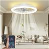 Nalezuns Ventilatore da soffitto a LED, con illuminazione, 3 temperature di colore e 6 velocità, ventilatore da soffitto con lampada, telecomando silenzioso, dimmerabile, lampada da soffitto