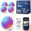 Aigostar Faretti LED da Incasso per Cartongesso 15W, Intelligente Faretto LED Interno Bluetooth Mesh Compatibili con Alexa, Dimmerabile RGB e Bianco Caldo a 2700K-6500K, Ф150-160mm, 4 unità