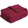 Homebliss Coperta Plaid in Pile 130 x 150 cm, Coperta Singola Flanella- Coperta Oeko-TEX®, Coperta in Pile per Divano e Letto, Lenzuolo Sopra Flanella,Coperta Morbida-Bordeaux