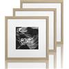 VUVUZULA Cornice portafoto 20x20 cm, set da 3 pezzi, in legno, cornice quadrata, per foto, in MDF, con passepartout 12x12 cm, naturale