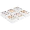 SONGMICS Set di 6 Organizer Cassetti a 6 Scomparti, Scatole per Biancheria Pieghevoli, Organizzatori Contenitori per Armadio Guardaroba, 42 x 30 x 17 cm, Pantaloni Vestiti, Bianco Nuvola RUS009W03
