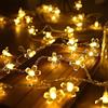 KINGCOO Striscia di luci a forma di fiore di ciliegio, 6 m, 40 LED, bianco caldo, filo di rame, luci decorative alimentate a batteria per giardino estivo, paesaggio, festa di nozze, decorazione