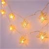 HHMTAKA Filo di luci a forma di stella in rete metallica dorata, 1,5 m, 10 LED a batteria bianco caldo su cavo trasparente, per camera da letto, soggiorno, ufficio e uso interno