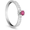 LUXURY MILANO Anello in oro con diamanti ct. 0,1 e rubino ct. 0,15