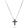 LUXURY MILANO Collana in oro con croce di diamanti neri ct. 0,05