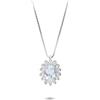 LUXURY MILANO Collana contornato in oro con diamanti e acquamarina ct. 0,45