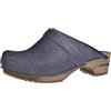 Sanita Caroline | Zoccoli Aperti da Donna | Zoccoli in Pelle con Suola in Legno | Prodotto Originale Fatto Mano | Grigio Scuro | 38