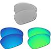 EZReplace Lenti di ricambio per occhiali da sole Oakley Juliet (lenti polarizzate) - adatte a montatura Oakley Juliet (argento metallico+blu ghiaccio+verde primaverile), Metallo argento + blu ghiaccio