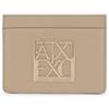 Armani Exchange Susy Classic Metal Logo Cards, Accessory-Travel Wallet da Donna, Sabbia, Taglia Unica