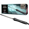 REVAMP Progloss Tight Curl Stick, Ferro Arricciacapelli in Ceramica con Tecnologia Ionica per Capelli Ricci da Stretti a Medi, Infuso con Oli Protettivi, Diametro 10 mm, Temperatura 120°C-210°C, Nero
