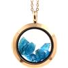A Bijoux Pietre E Minerali. Collana Apatite Blu Neon Grezzo. Modello Medaglione 25 Mm.