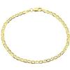PRINS JEWELS Bracciale in oro giallo 750 da 18 carati, design italiano, maglia marinara piatta, largo 3 mm e Oro giallo, colore: oro giallo, cod. Marinerarmband 18