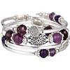 FULU AUTUMN Bracciale in perle d'argento da donna, braccialetto avvolgente in pietra multistrato regalo di gioielli fantasia per la mamma il giorno del Ringraziamento - confezione regalo, Taglia unica