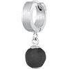 Kuzzoi Orecchini da uomo con cerniera singola (13 mm) rotondi con perle di vetro, 1 paio di orecchini da uomo in argento sterling 925, orecchini sostenibili in vetro riciclato, Argento sterling Vetro