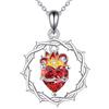 YONFQE Sacro Cuore Collana in argento Sterling Ciondolo Cuore Gesù Regalo Religioso
