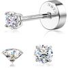 SLLAISS Orecchini Moissanite Uomo Argento 925 Punto Luce con Diamante Moissanite D Color VVS1 Piercing Trago Helix Piercings Orecchini Donna Argento Ipoallergenici Oro 16k 5.5mm