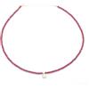 Eloboe essence Girocollo in Corallo Naturale 3 mm, Ciondolo in Pietra Luna, Argento 925 Placcato, 40-45 cm, Rosso