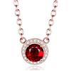Uloveido Collana con rubini naturali per donna Ciondolo placcato oro rosa per matrimonio per mamma Birthstone Regalo di compleanno con scatola FN044