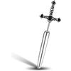 PunkTracker Orecchini a forma di spada gotica ipoallergenica, in acciaio chirurgico, da donna, con zirconia cubica nera, stile punk, Y2K, Emo, Standard, Metallo, non noto