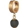 Kuzzoi Orecchini da uomo con cerniera singola (13 mm) rotondi con perle di vetro, 1 paio di orecchini da uomo in argento sterling 925 placcato oro, orecchini sostenibili in vetro riciclato