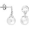 SOFIA MILANI - Orecchini da Donna in Argento 925 - con Pietra Zircone - Orecchino Pendente a Cerchio Perla - E1598