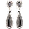 Bello London Clip su orecchini - Argento placcatto con nero pietre zirconi - Bano di Bello London