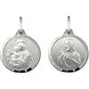 Sebaoth Medaglia Scapolare Argento Sterling. 19 mm di diametro. Madonna del Carmen e Sacro Cuore di Gesù