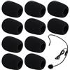 RUOJLING 10 Pcs Copertura Microfono In Spugna,Operchi Per Microfono In Schiuma,Confezione Da Schiuma Per Microfono,Mini Microfono In Schiuma Per Aula,Sala Conferenze,Performance Sul Palco,Diametro 8mm,Nero